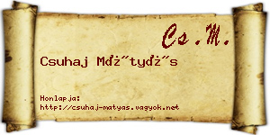 Csuhaj Mátyás névjegykártya