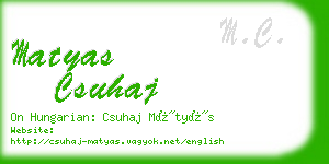 matyas csuhaj business card